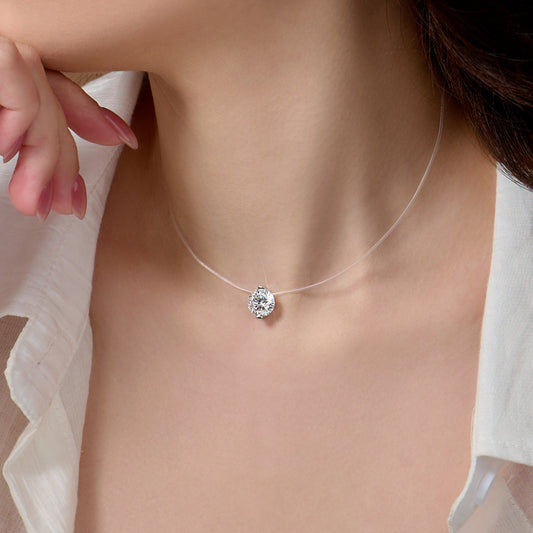 Women's Summer Fishing Line Moissanite Clavicle Chain