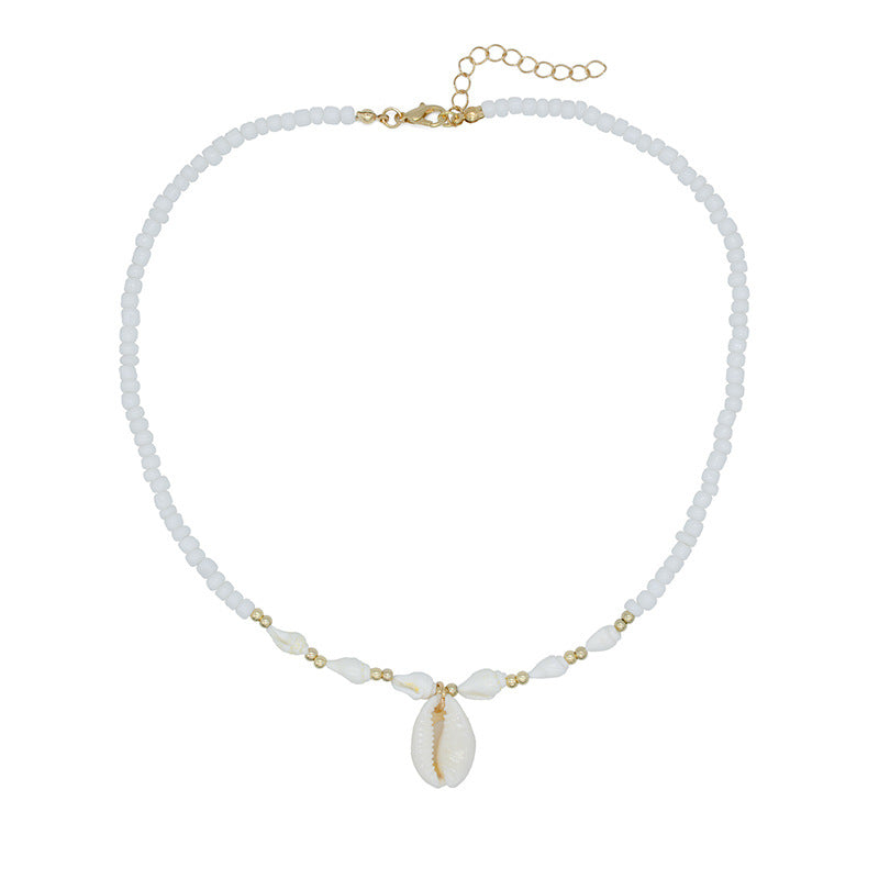 Cold Wind Special-interest Design Conch White Bead Necklace